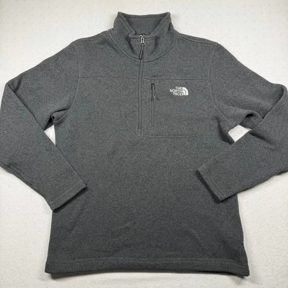 The North Face Gordon Lyons Men’s Large Gray 1/4 Zip Sweater Fleece Pullover
